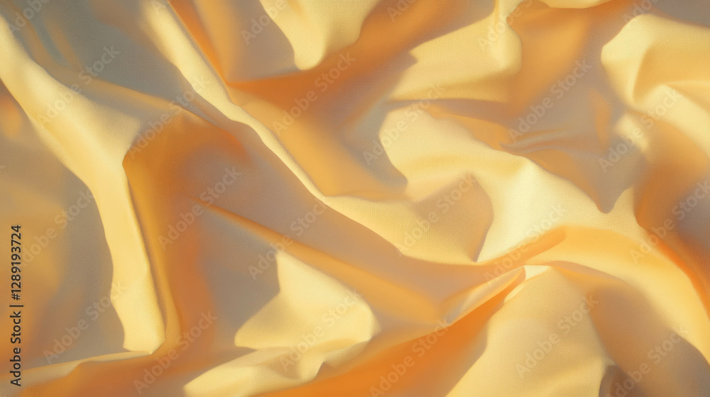 Poster Abstract macro texture of crumpled paper with warm tones for artistic backgrounds