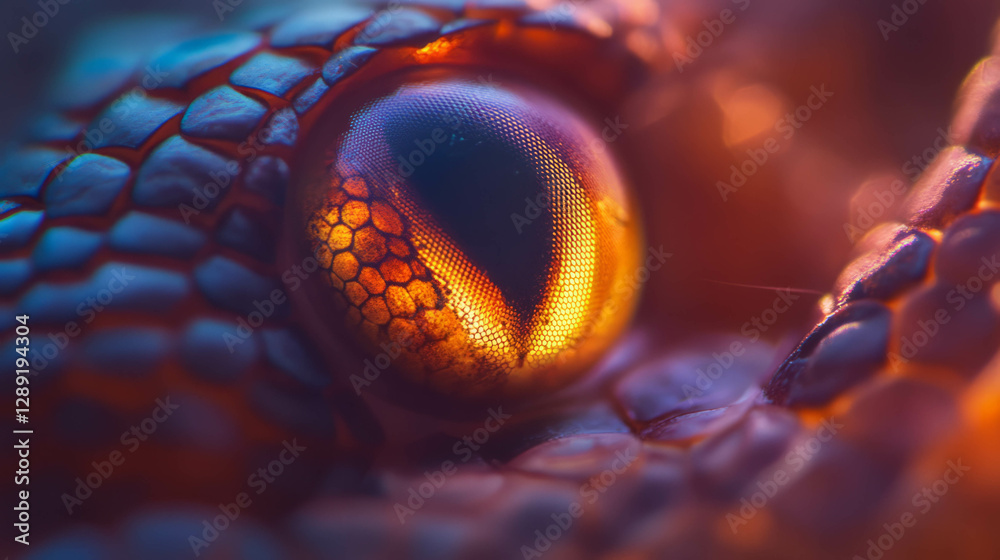 Poster Macro view of insect eye with hexagon pattern for science and design inspiration