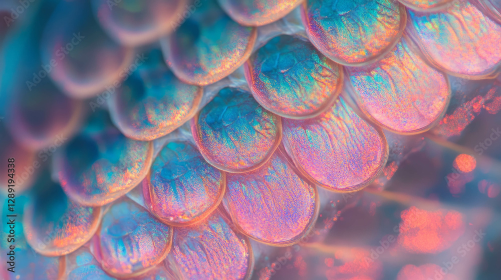 Poster vibrant macro view of iridescent reptile scales texture for design inspiration
