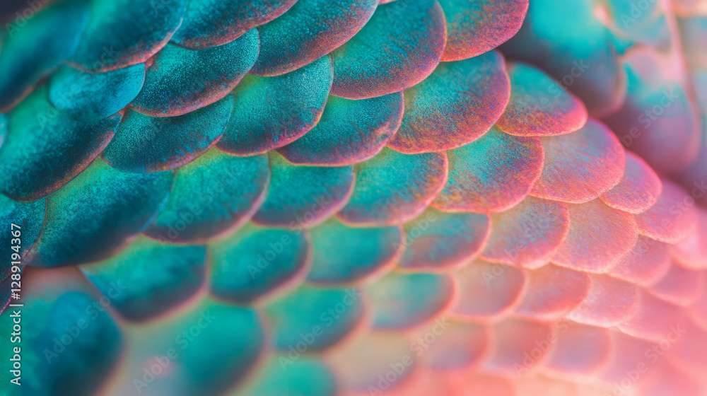 Poster vibrant macro texture of reptile skin with colorful scales for design inspiration