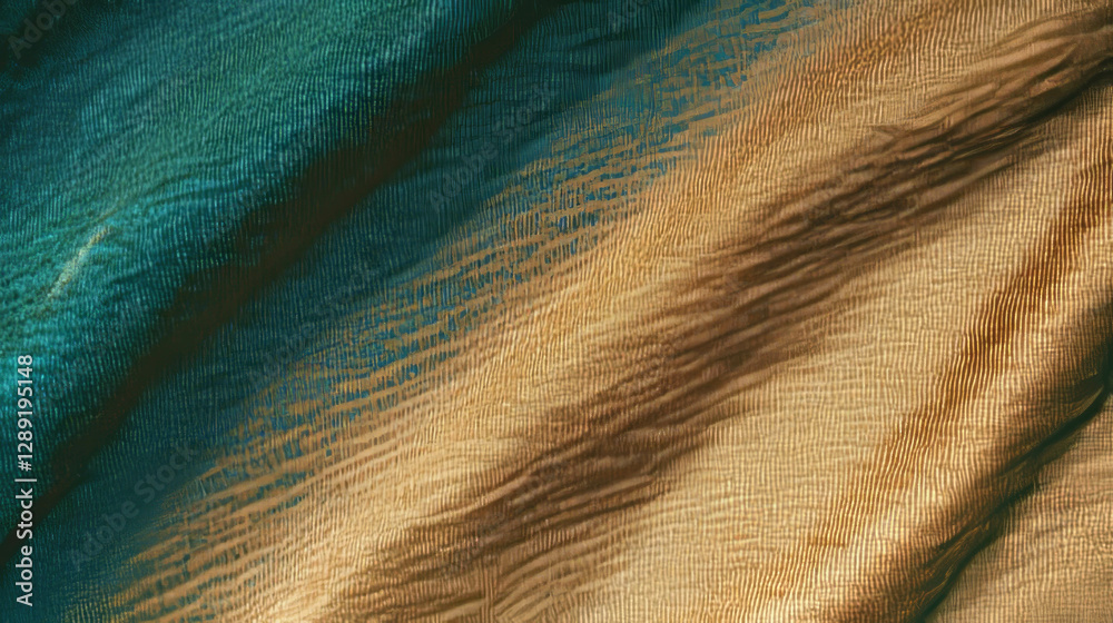 Poster macro view of colorful woven fabric texture for textile design