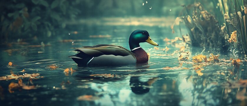Comorant Water Bird Swimming in Lake