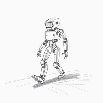 A ai robot is walking.