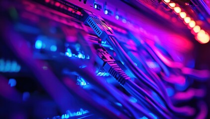 Vibrant Network Cables in Data Center