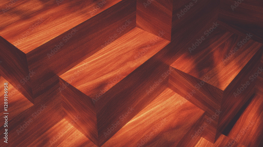 Poster rich mahogany texture with interlocking grain patterns for interior design