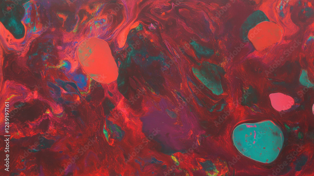 Poster vibrant mottled mahogany texture with multicolor abstract patterns for artistic design