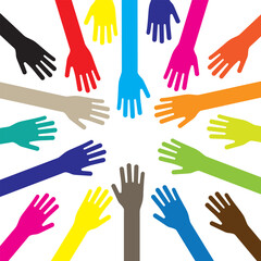 Helping hands vector design. Human hands background.
