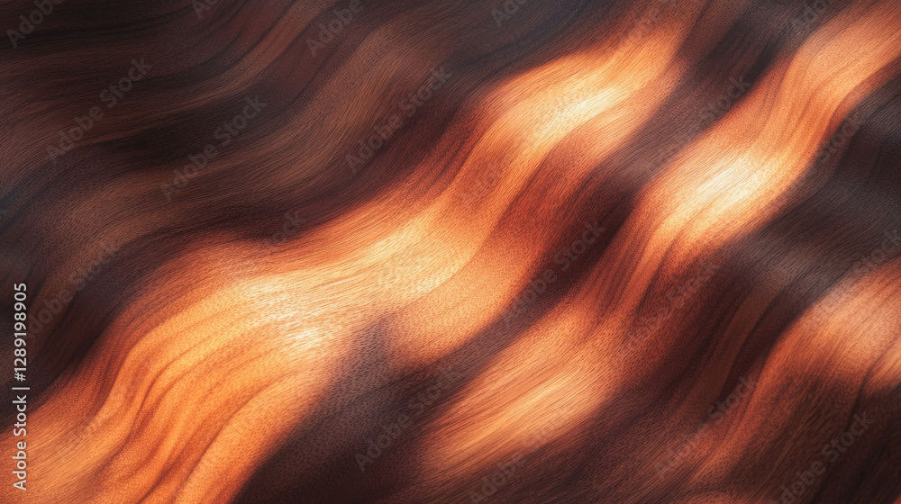 Poster abstract wavy texture of mango wood with dramatic lighting for artistic design concepts