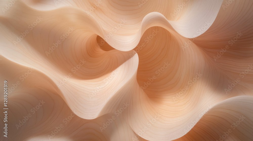 Aufkleber curly maple texture with wavy grain patterns for natural design