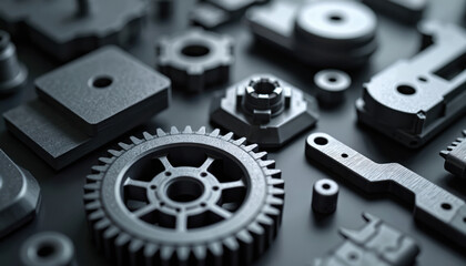 3D printed car parts. Various components like brackets, gears, interior trims made using additive manufacturing. Rapid prototyping, economical customization in automotive tech, lightweight, durable.