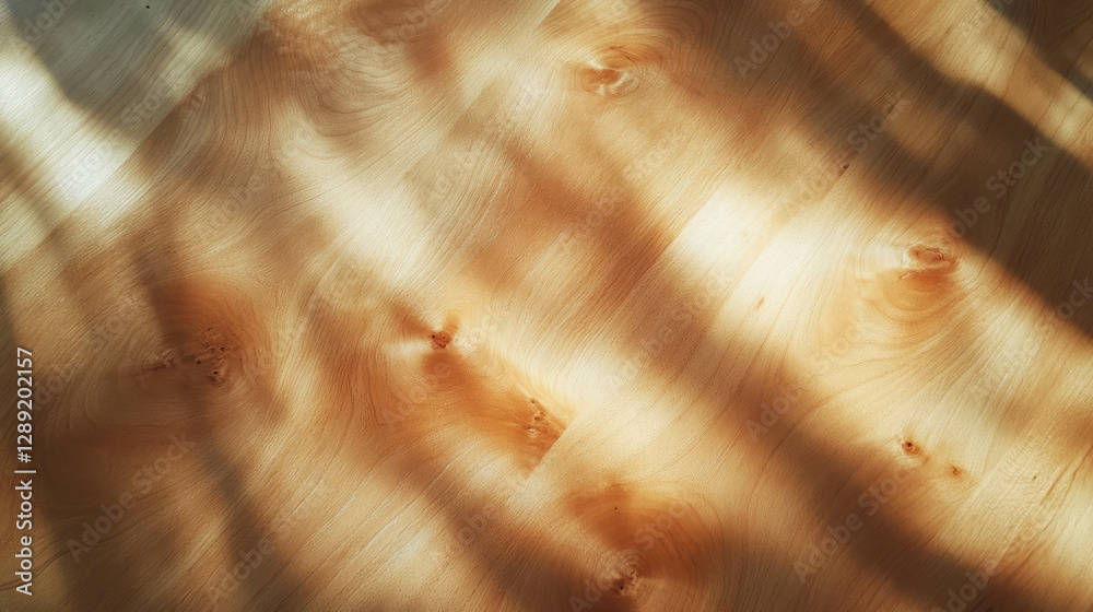 Poster maple wood texture with matte varnish and soft cool tones