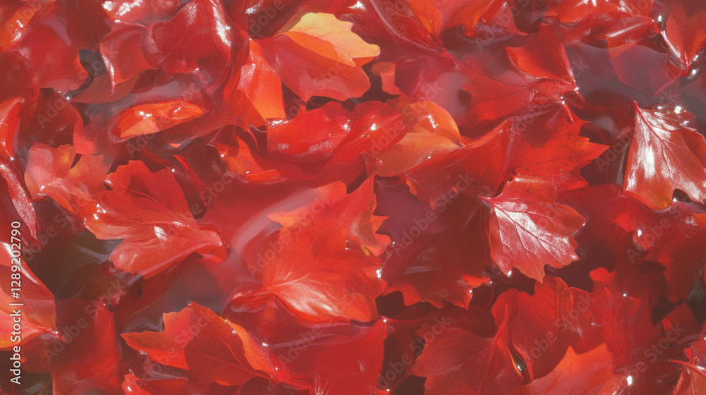 Aufkleber warm red maple leaves texture with soft light for autumn designs