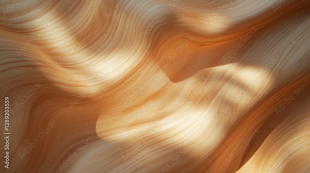 Poster Smooth matte beech wood texture with natural waves for design or background