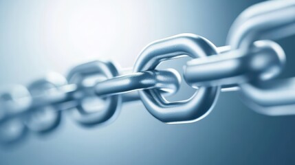 Obraz premium Intricate closeup of a metallic chain link, study in strength and interconnection