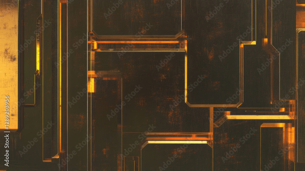 Poster abstract texture of mdf and metal with dark reflections for modern design and industrial style
