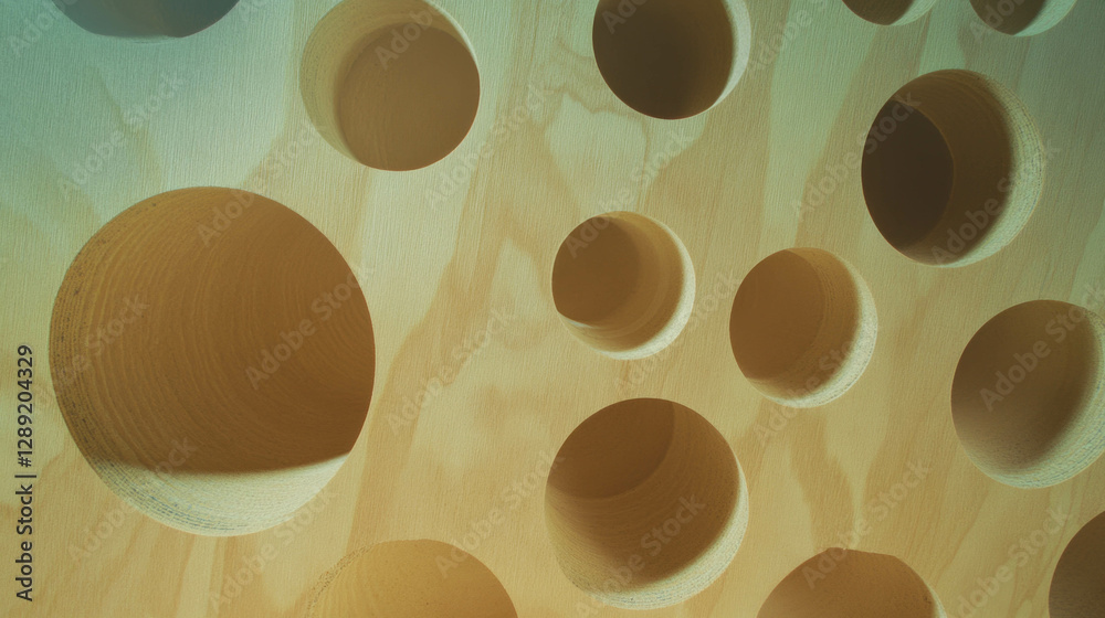 Aufkleber Circular saw marks on mdf surface creating unique texture and patterns for design inspiration