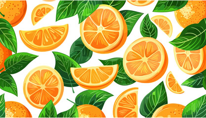 Orange fruits and leaves vector illustration, healthy citrus, organic fruit design, vibrant botanical art, tropical fruits, nature vector, bright fruit drawing, fresh produce