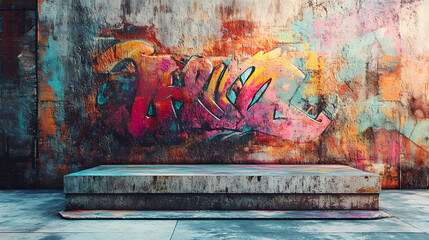 Fototapeta premium gritty urban scene textured concrete wall