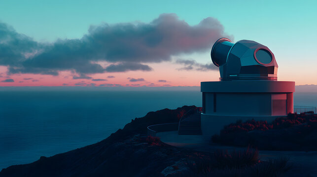 MAGIC Telescope Observatory with Impressive Hexagonal Mirror Structure