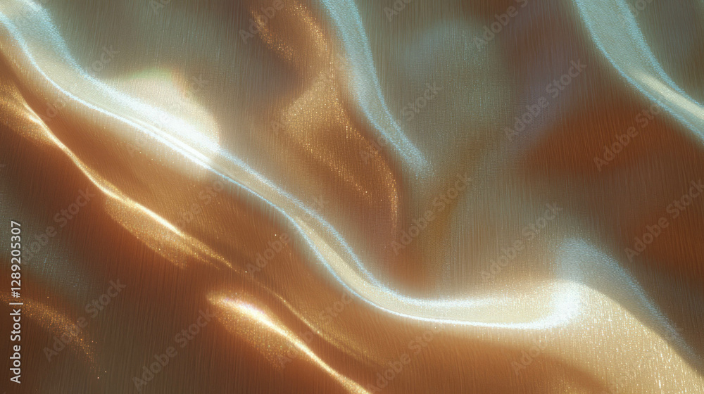 Poster Abstract wavy textured mdf surface with soft light and warm tones