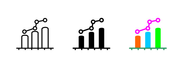 Chart icon. Business analytics symbol. Data visualization vector illustration. Financial report and performance graph sign. Market trend and economic metric pictogram.
