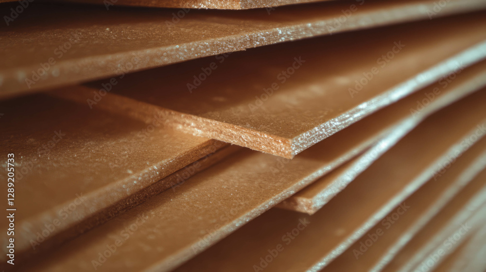 Poster close-up texture of smooth mdf layers for design and construction