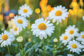 Obraz premium A blooming Brachycome (daisy), vibrant and detailed, garden setting