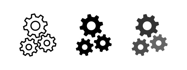 Mechanism gears icon. Cogwheel and settings symbol. Engineering and machinery vector illustration. Industrial automation and mechanical process pictogram. Technology and development concept.