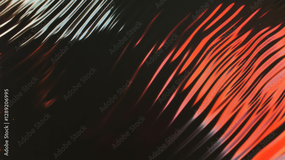 Poster Abstract ribbed plastic texture with dynamic light and color patterns