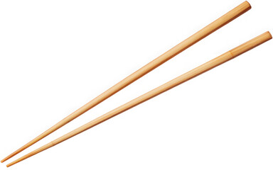 wooden chopsticks isolated on white background
