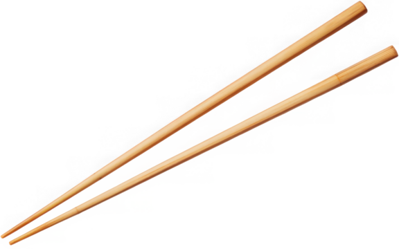 wooden chopsticks isolated on white background
