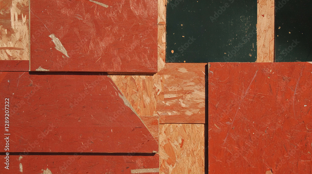 Poster abstract texture of osb and brick with painted surfaces for creative design