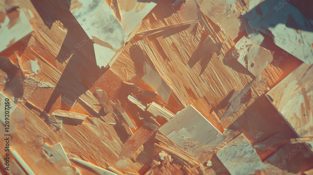 Aufkleber industrial texture of osb and brick with varied text elements for creative design