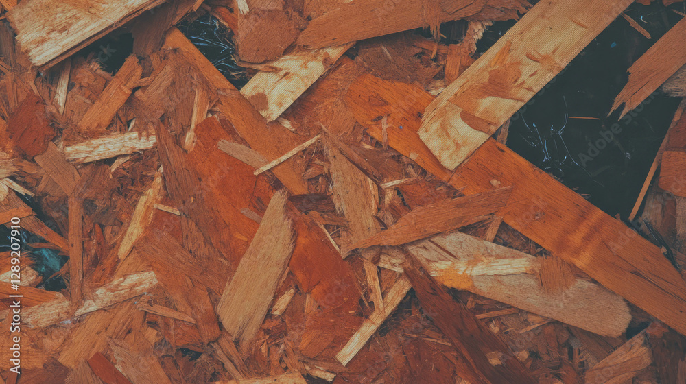 Poster Detailed view of osb texture with cracks and splinters for architectural design and analysis
