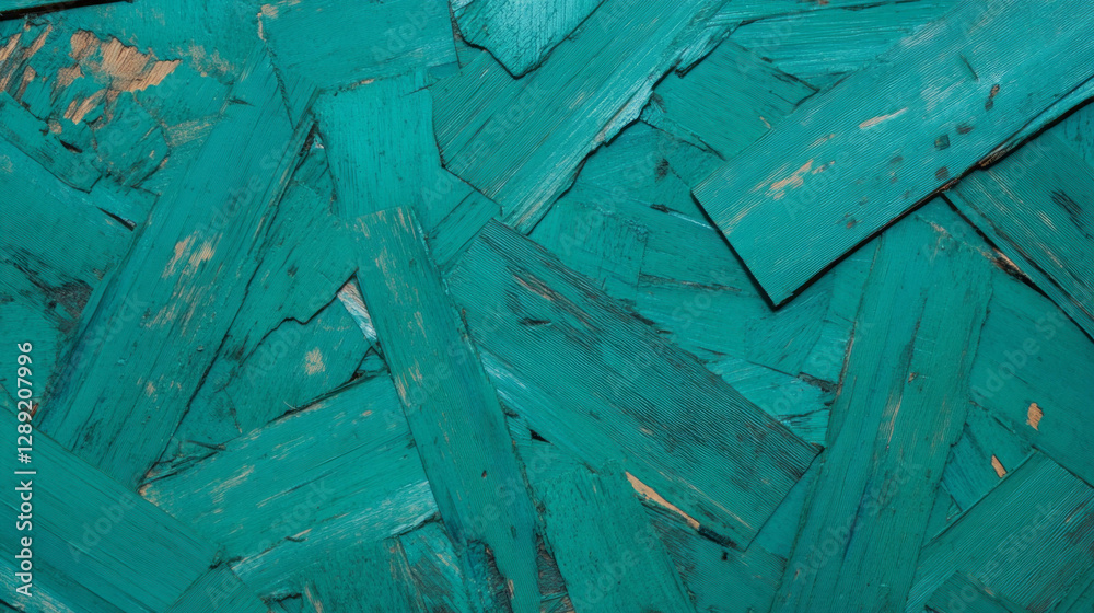 Aufkleber green painted osb texture with cross directional strands for background or design