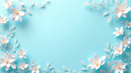 A delicate and airy Women's Day poster featuring a dreamy sky-blue gradient background