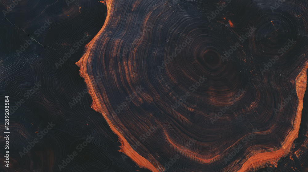 Aufkleber Abstract patterns of osb texture with dark end grain and rich rings