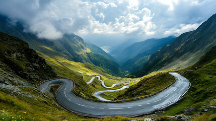 street view crossing the mountains