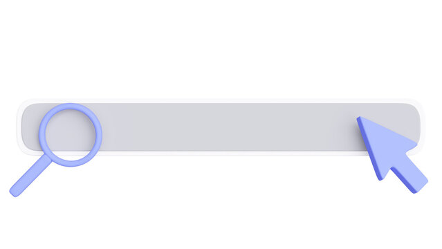 Search bar template for web browser isolated on white, transparent. Arrow mouse cursor icon