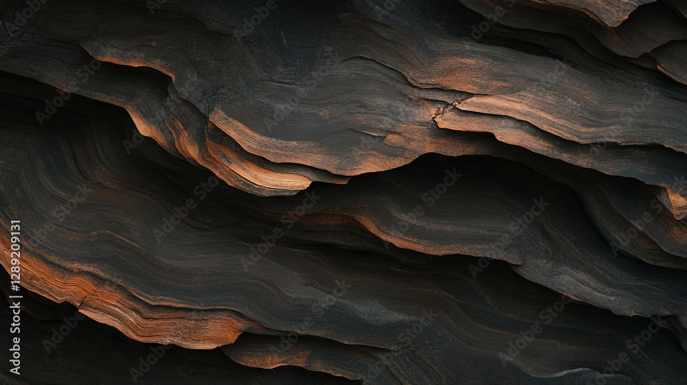 Poster Abstract texture of layered osb pattern with distinct striations and rich colors