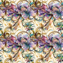 Beautiful decorative floral seamles pattern. Elegant surface design