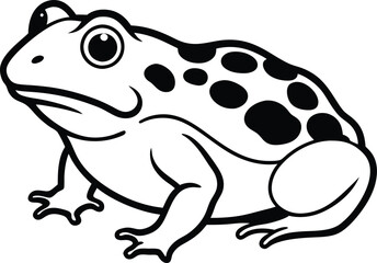 Naklejka premium Toad with warty skin silhouette illustration