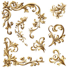 Golden ornate floral decorative elements.