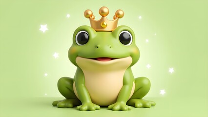 Obraz premium Crown frog's fairy tale dream