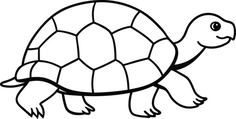 Tortoise walking slowly vector illustration