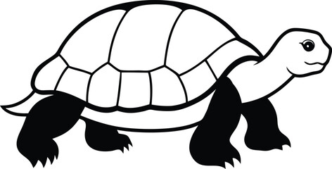 Tortoise walking slowly vector illustration
