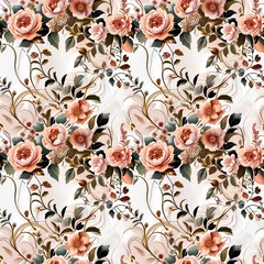 Delicate luxury seamles floral pattern. Highly detailed beautiful botanical surface design