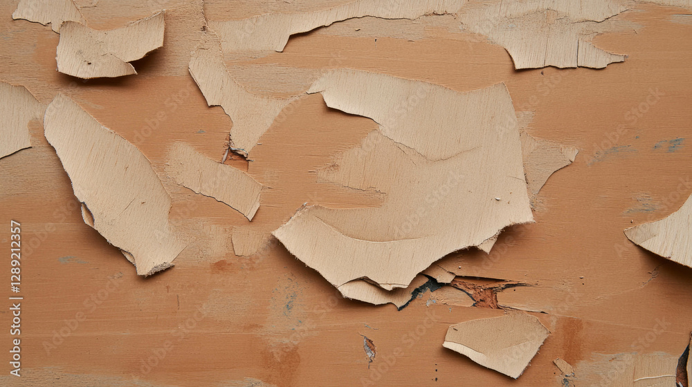 Poster rustic plywood texture with repaired cracks and smooth surface for design projects