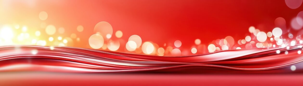 Vibrant red abstract background with bokeh and light effects for digital design websites