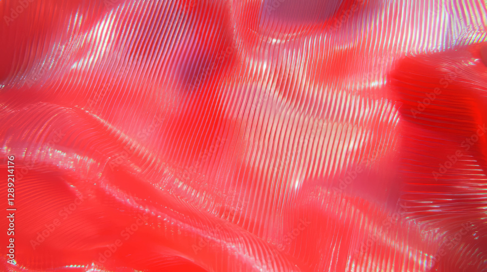 Aufkleber vibrant red ribbed plastic texture with fabric backing for design projects